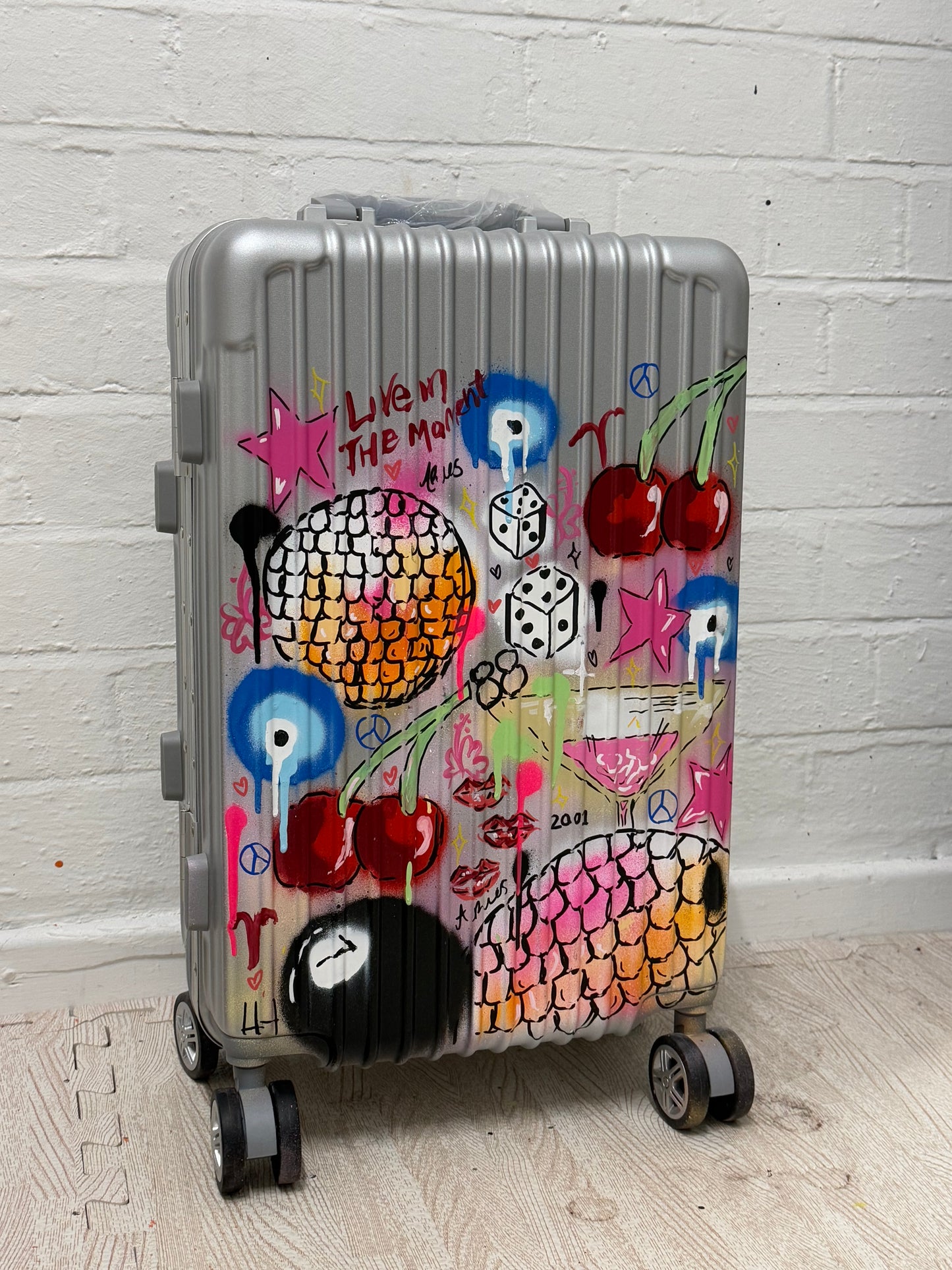 Silver Custom Cabin Suitcase