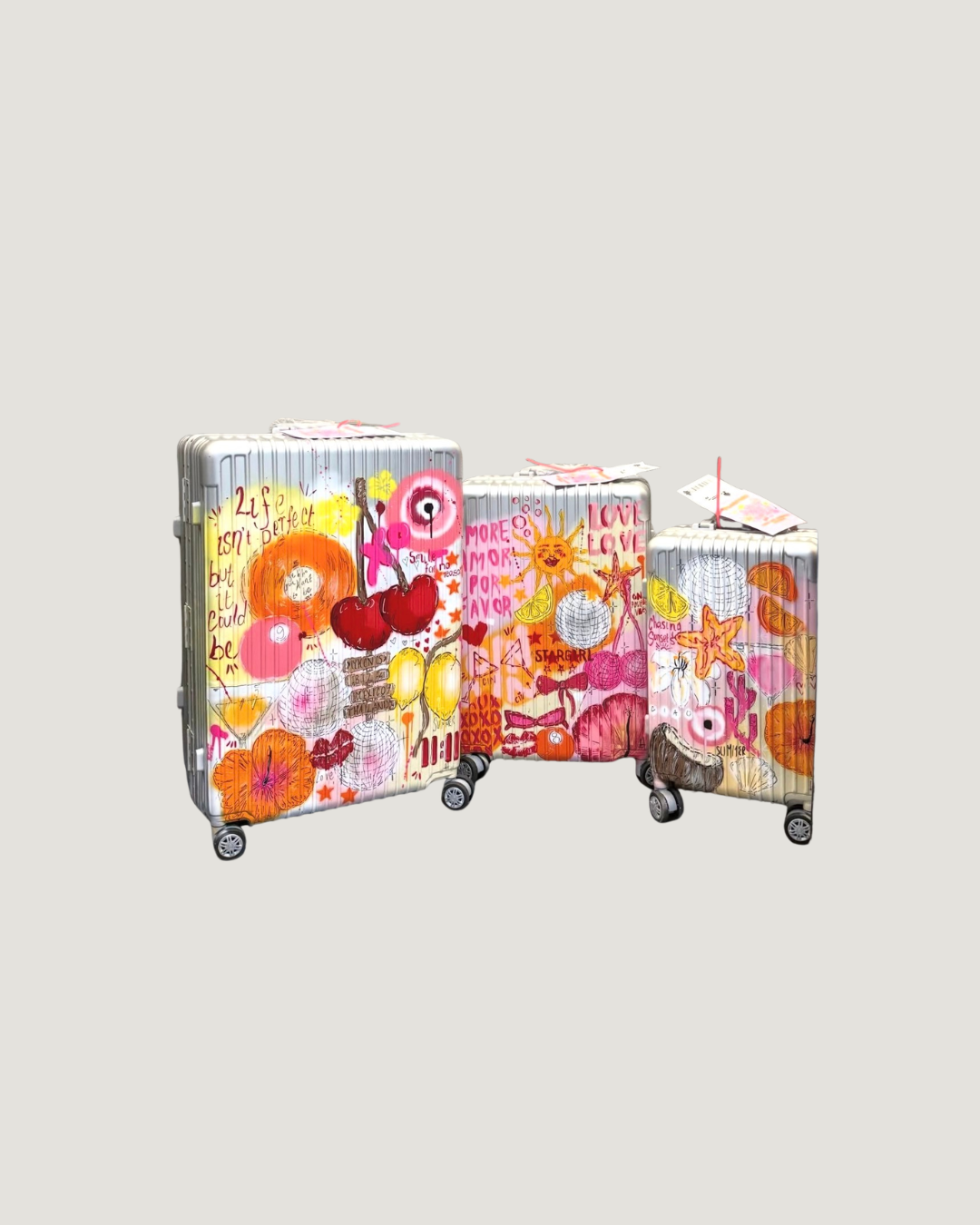 3. Custom Medium Suitcase (Silver)