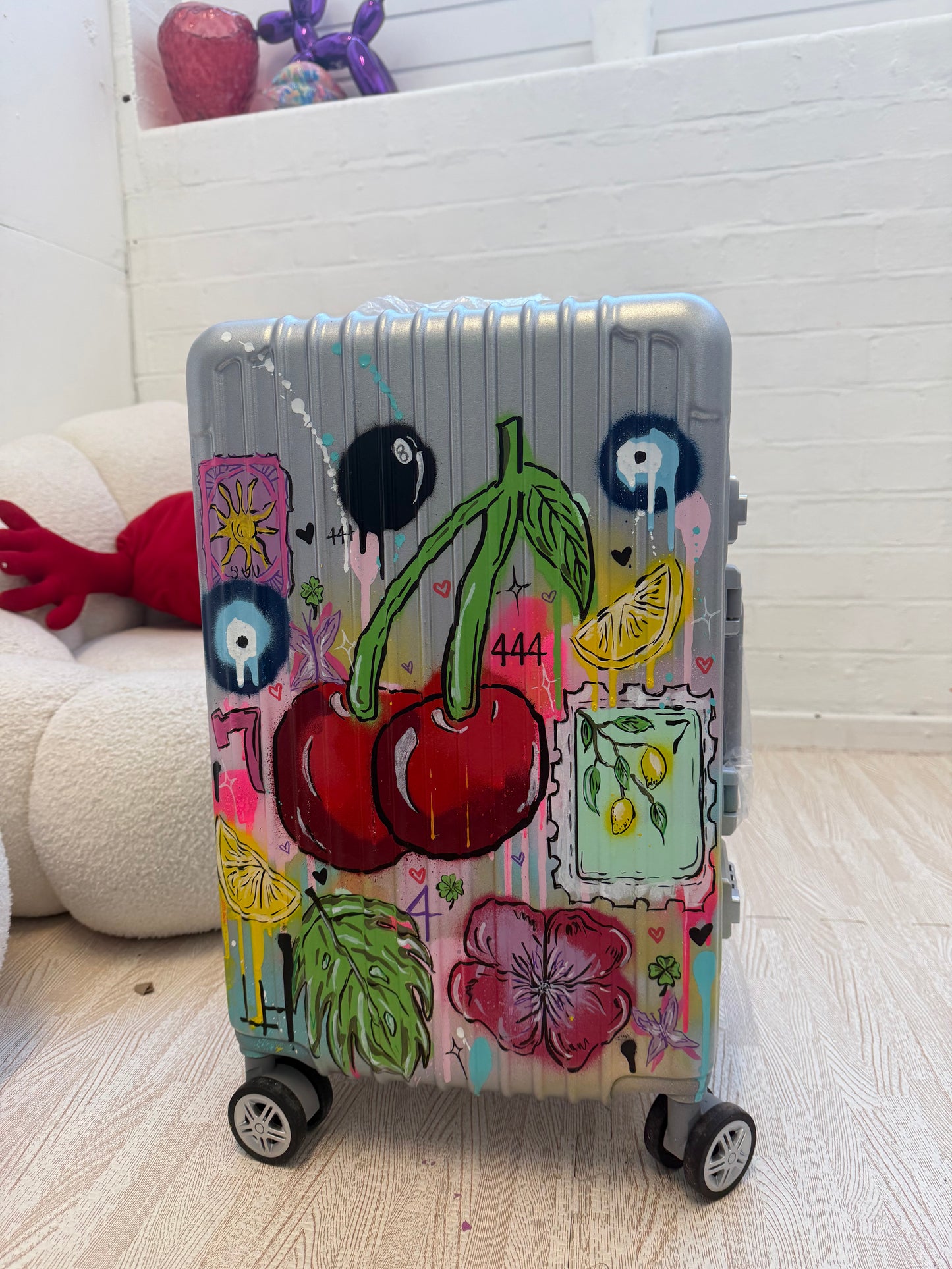 Silver Custom Cabin Suitcase