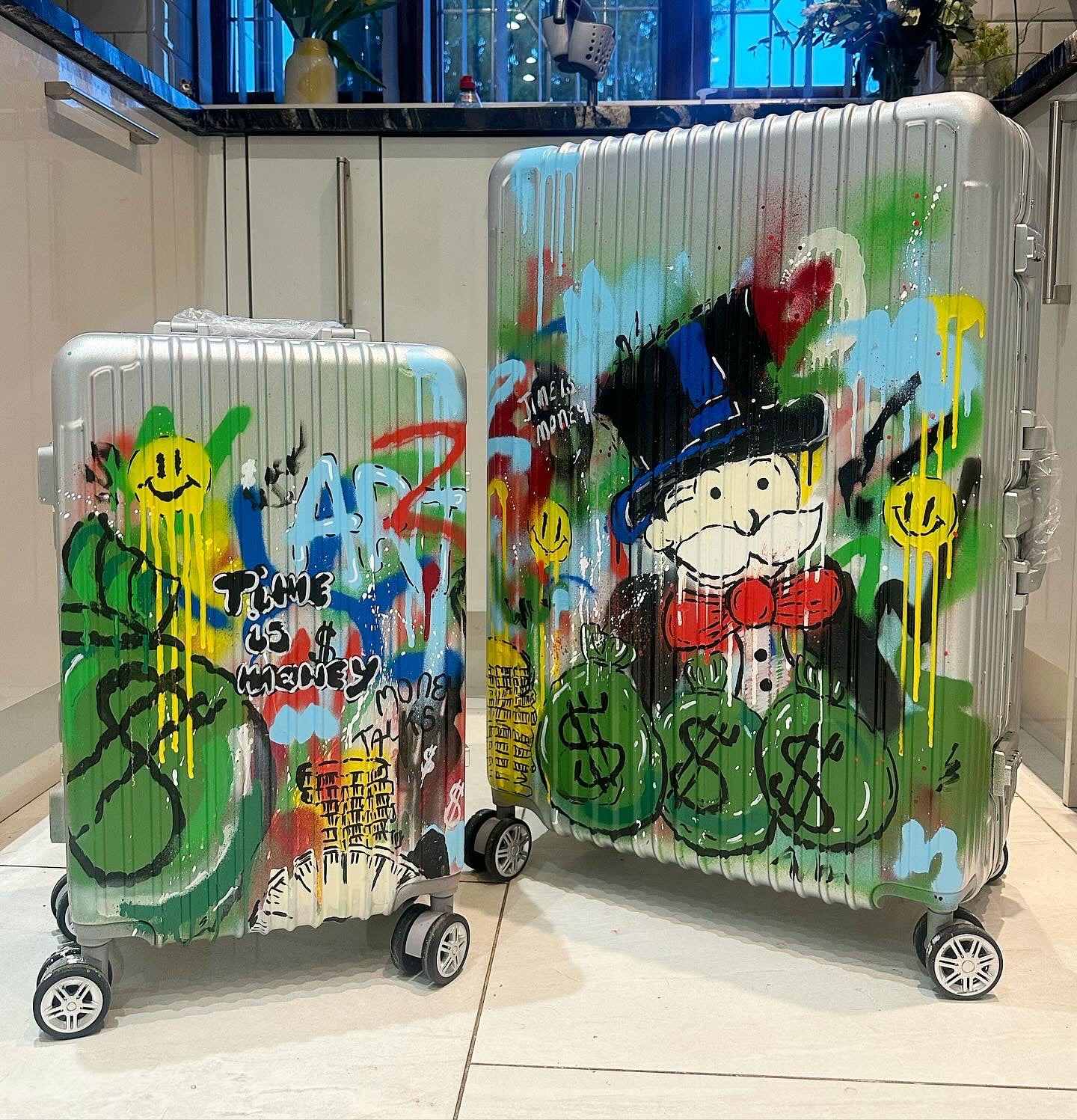 Silver Custom Cabin Suitcase