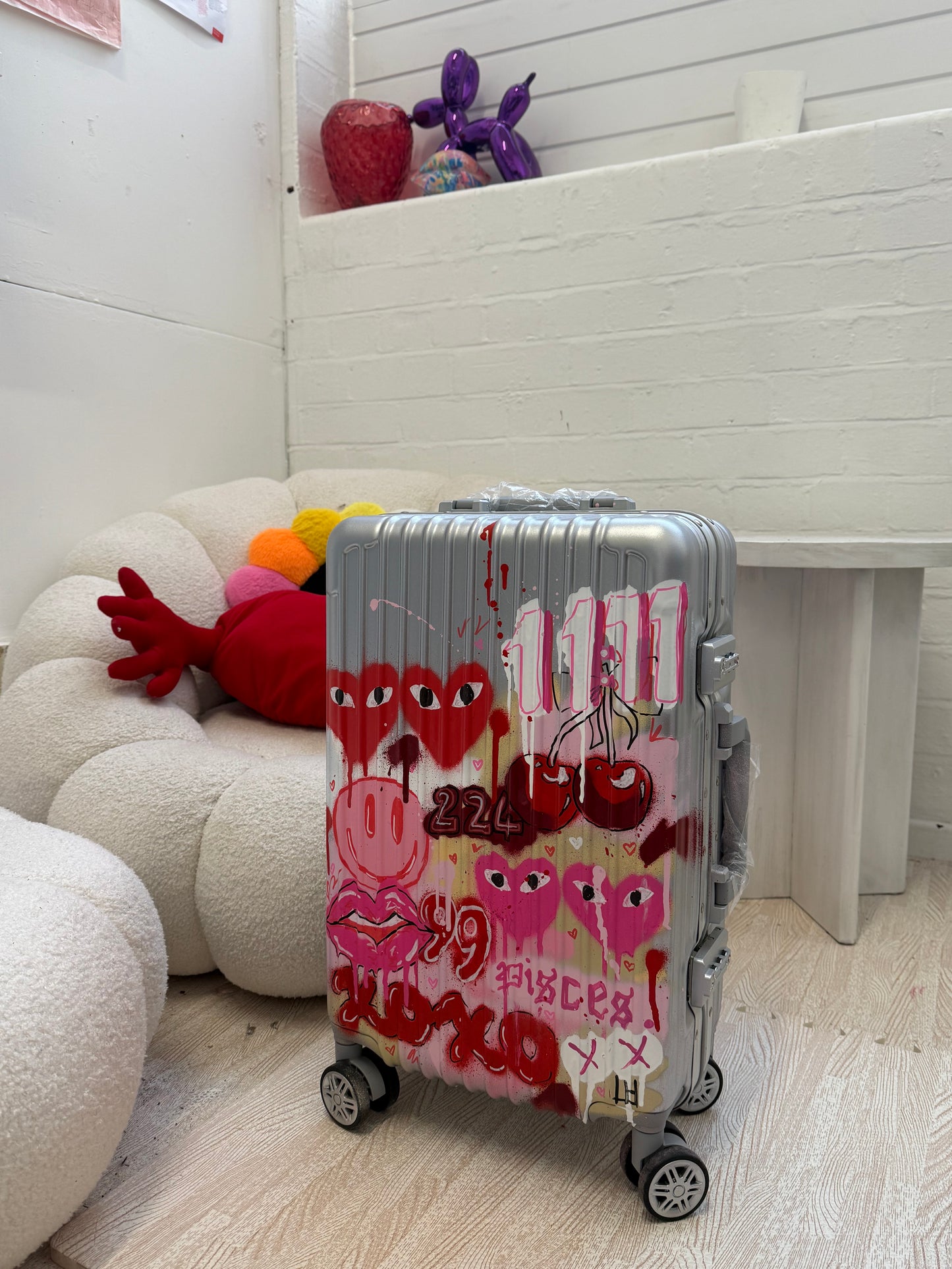 Silver Custom Cabin Suitcase