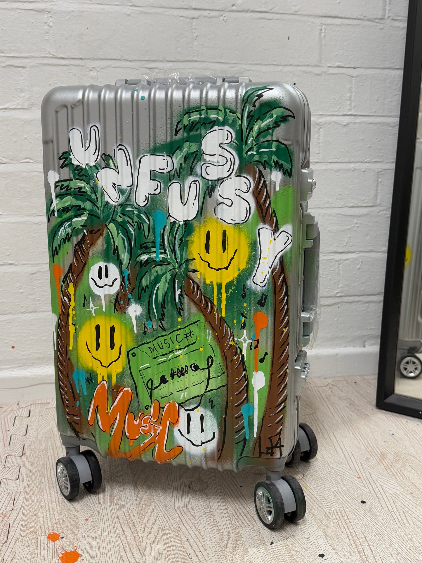 Silver Custom Cabin Suitcase