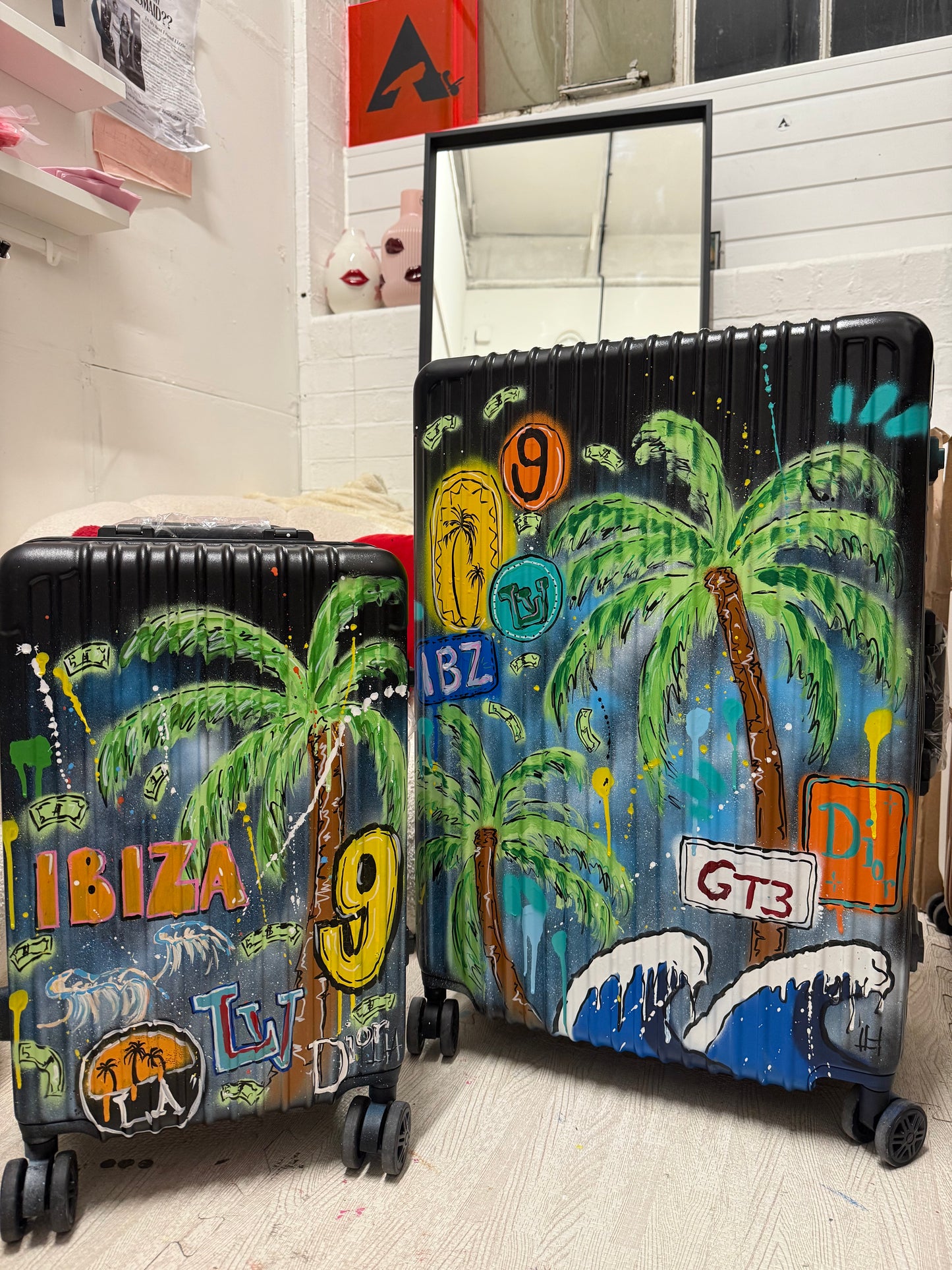 Black Large Custom Suitcase