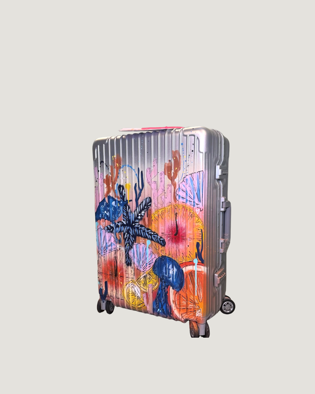 3. Custom Medium Suitcase (Silver)
