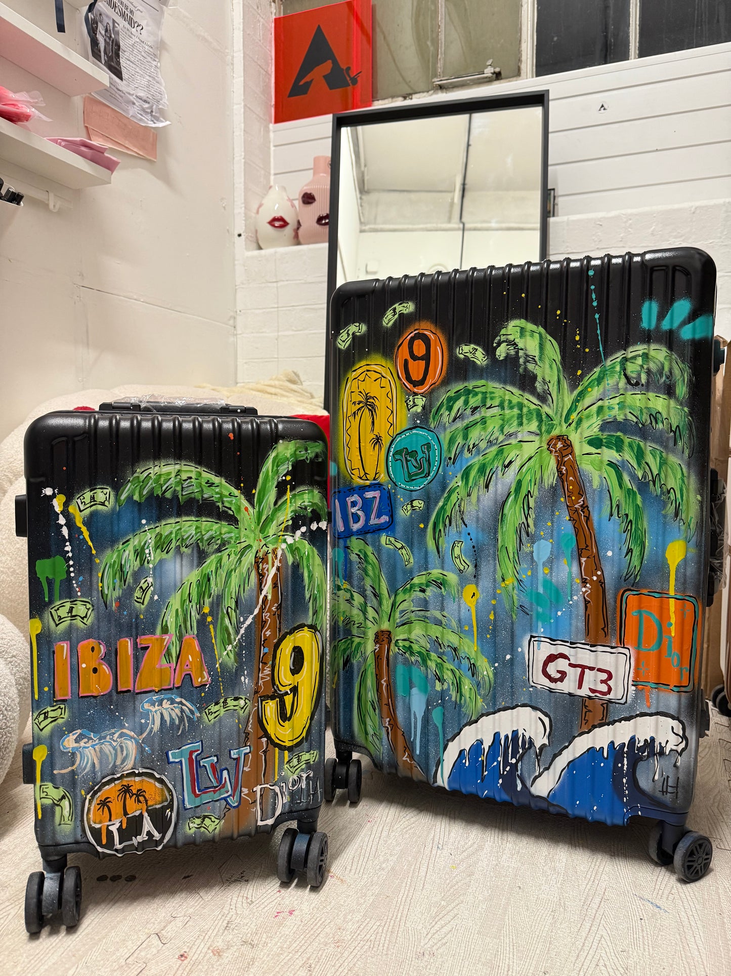 Black Large Custom Suitcase