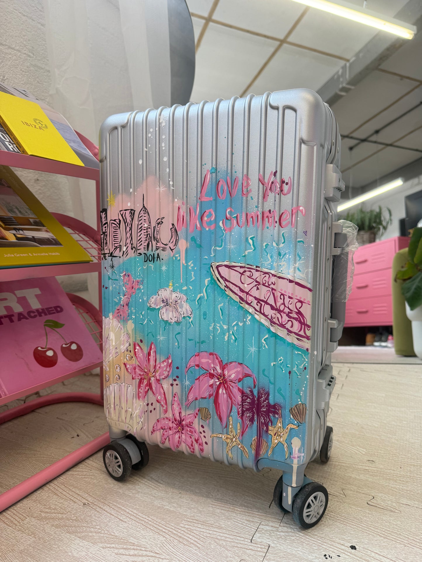 1. Custom Cabin Suitcase (Silver)