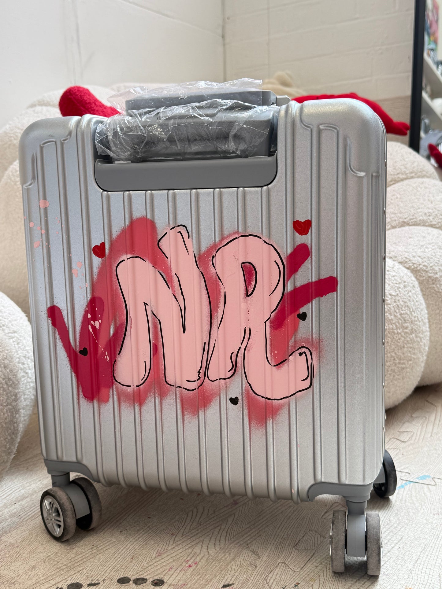 Smaller Silver Custom Cabin Suitcase