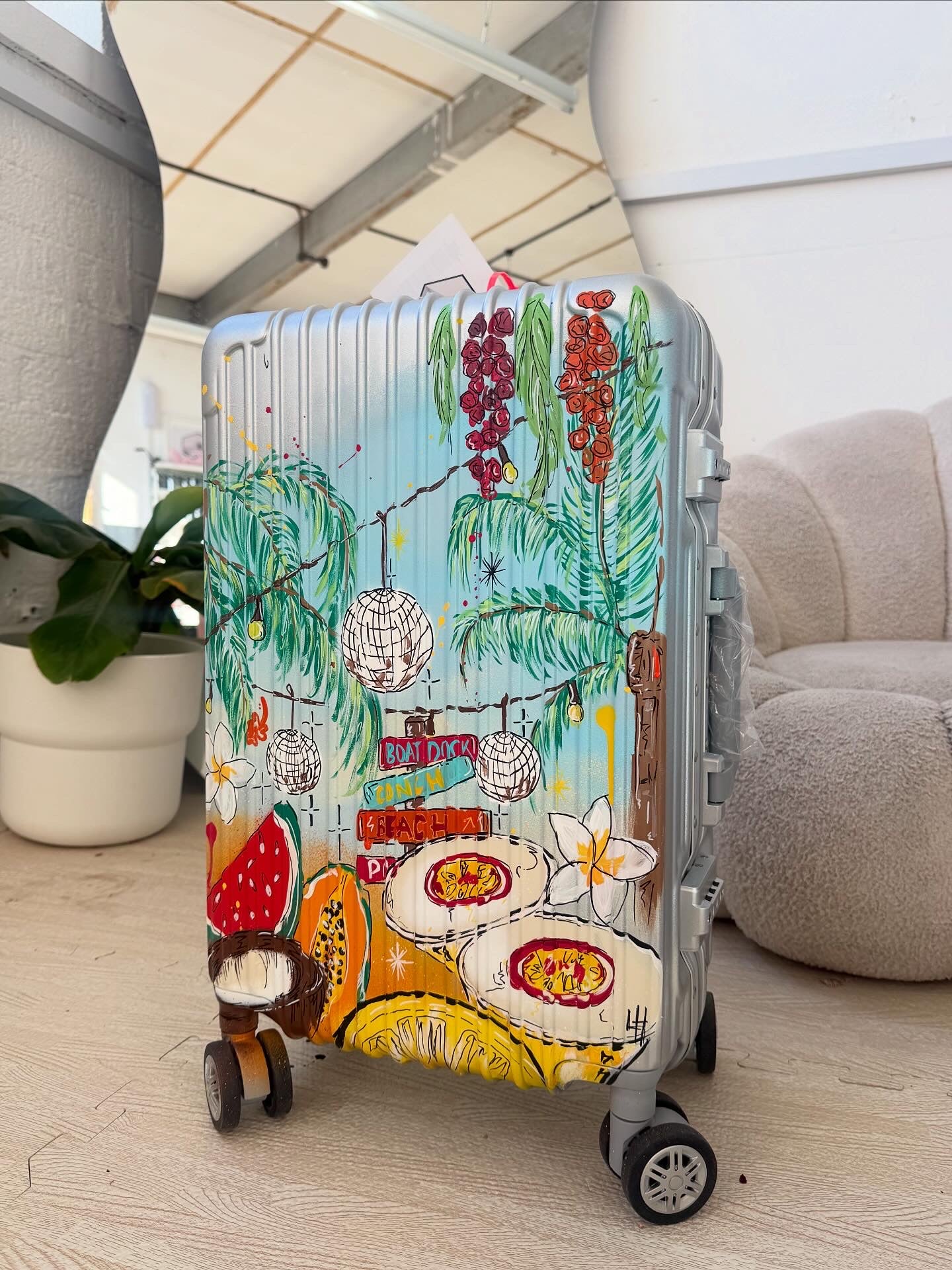 1. Custom Cabin Suitcase (Silver)