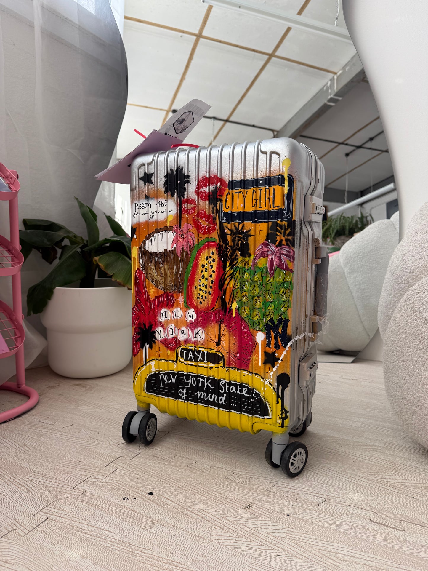 1. Custom Cabin Suitcase (Silver)