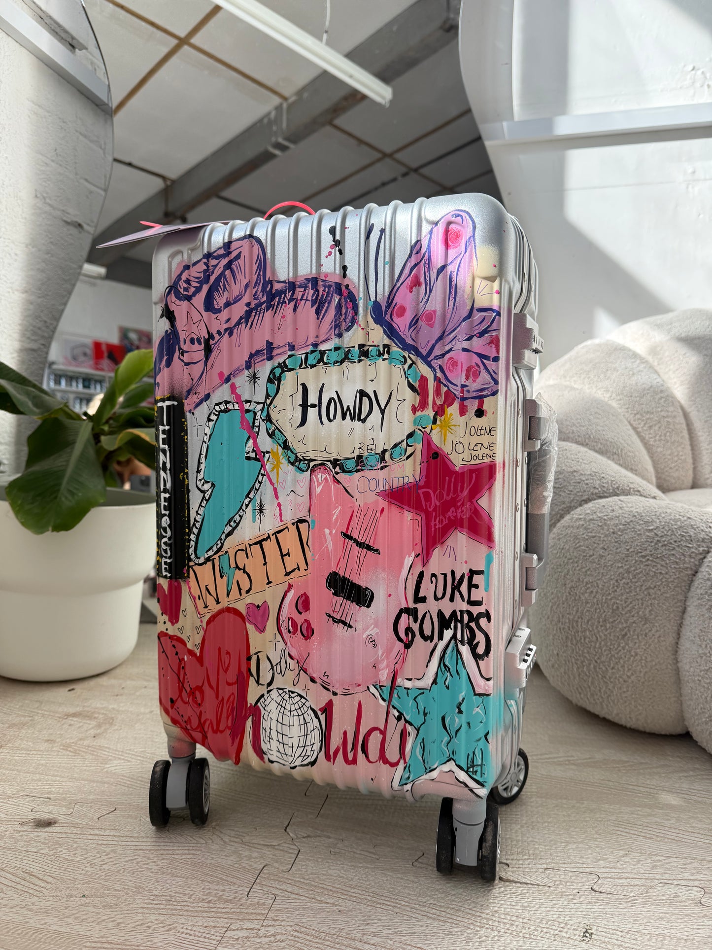 1. Custom Cabin Suitcase (Silver)