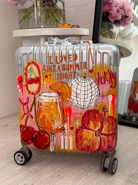 Smaller Silver Custom Cabin Suitcase