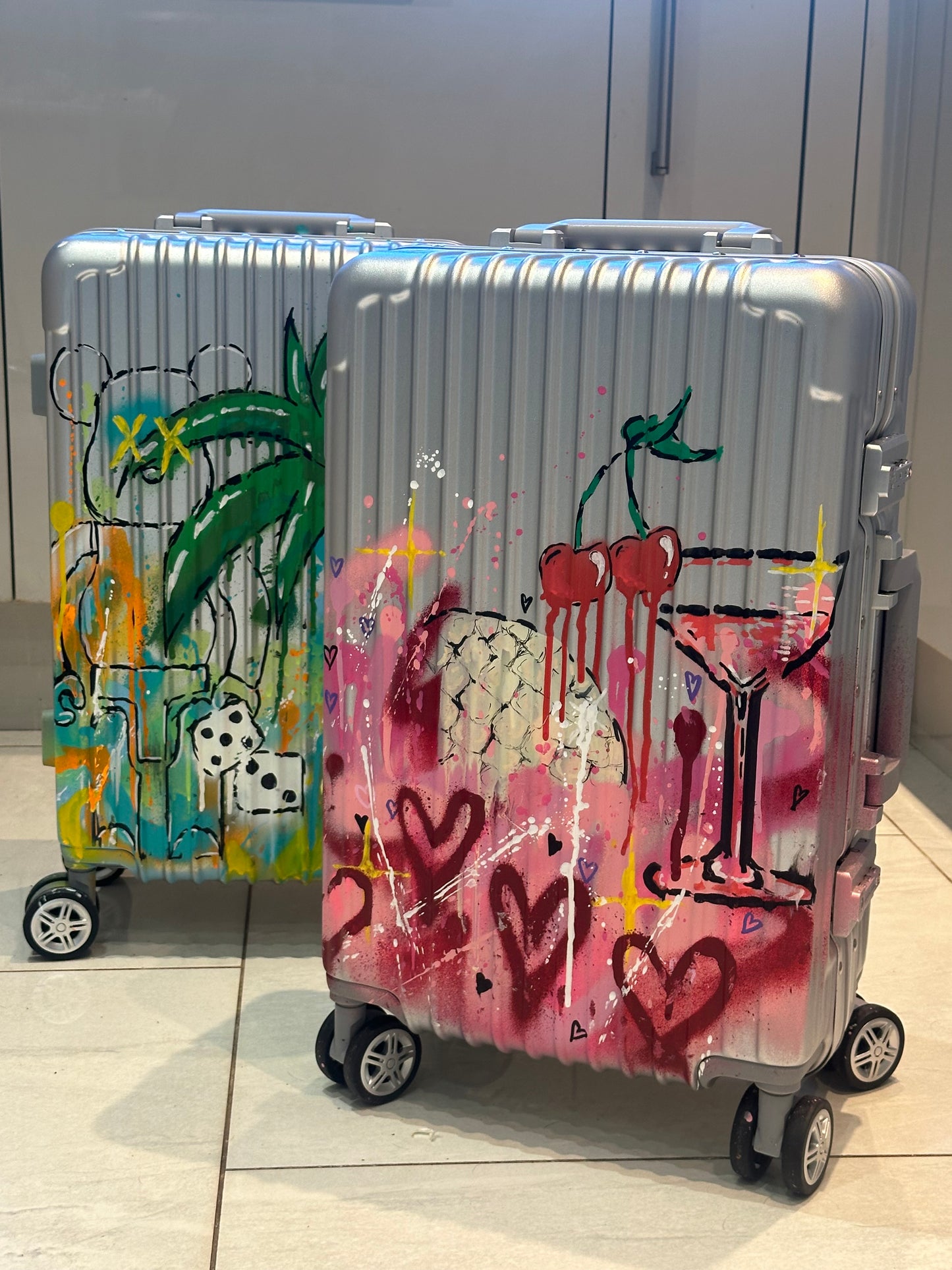 Silver Custom Cabin Suitcase