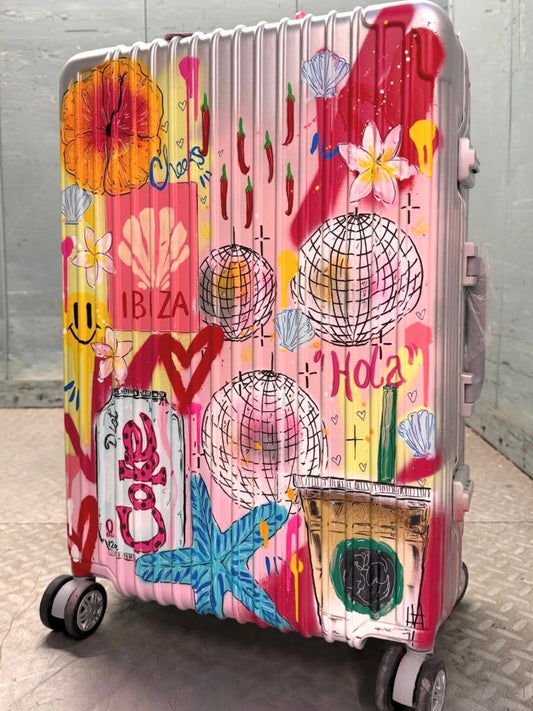 3. Custom Medium Suitcase (Silver)